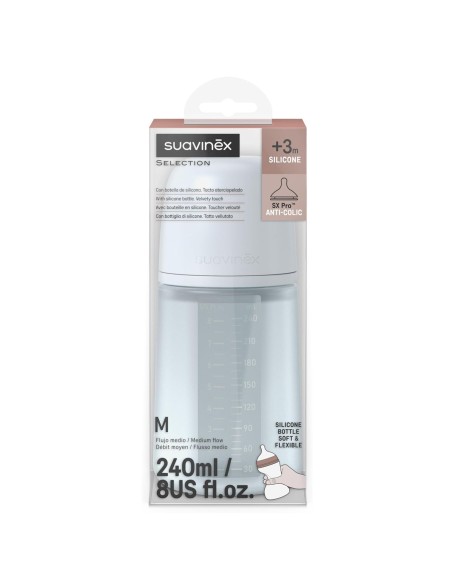 Pack Biberón Anticólicos ZeroZero Suavinex 180 ml con Tetina y Bolsa de Recambio