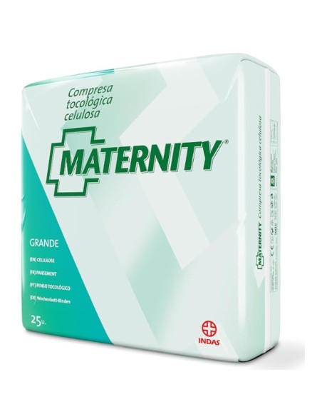 Compresas Maternity Tocológicas de celulosa 25 uds Indas