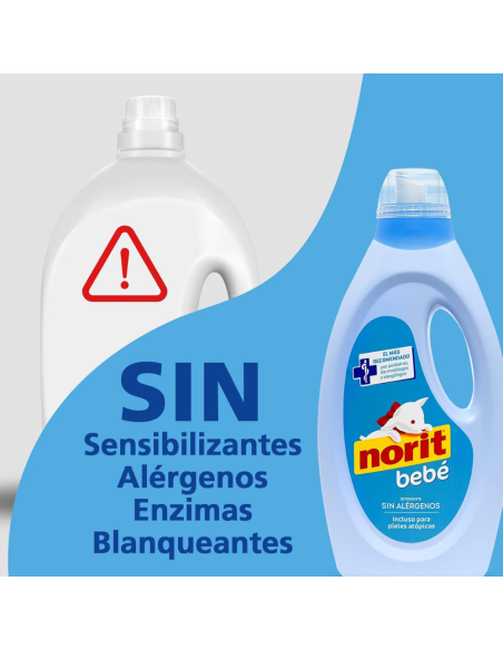 Pack 4 Norit bebé detergente piel atópica y sensible 4500ml