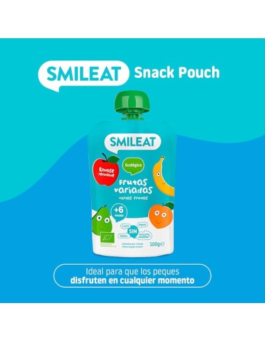 Pack de Pouch Smileat – 4 Sabores Variados de Frutas y Yogur Ecológicos | 100% Natural y Sin Azúcares Añadidos