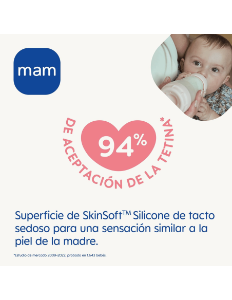 Biberón Easy Start anticólicos azul 160ml 0-2M | Mam Baby - Nappy.es