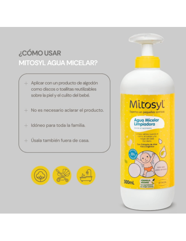 Agua limpiadora sin aclarado 500ml | Mitosyl - Nappy.es