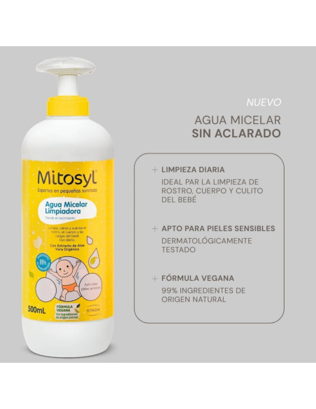Agua limpiadora sin aclarado 500ml | Mitosyl - Nappy.es