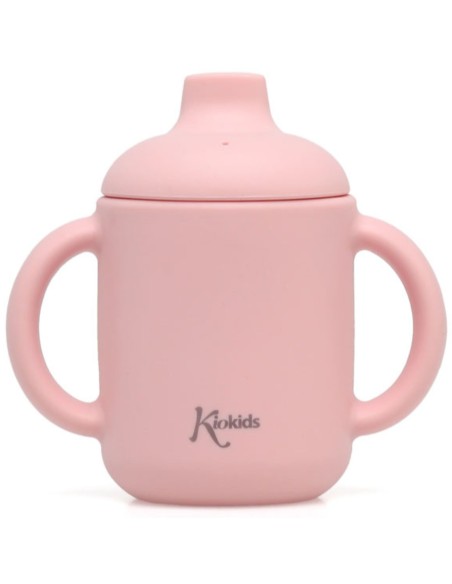 Taza de Silicona color rosa 120ml +4m Kiokids