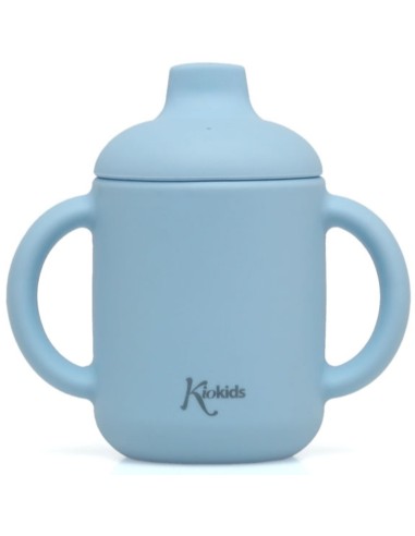 Taza de Silicona color azúl 120ml +4m Kiokids
