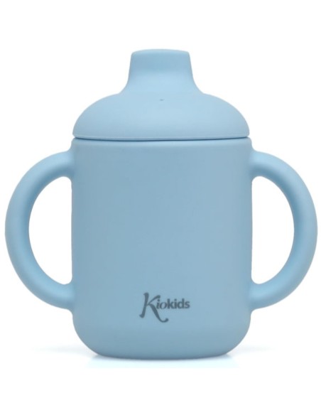Taza de Silicona color azúl 120ml +4m Kiokids