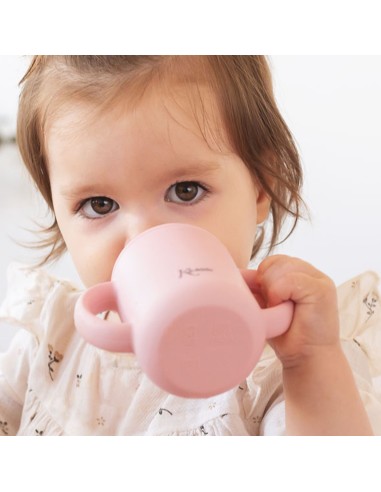 Taza de Silicona color azúl 120ml +4m Kiokids