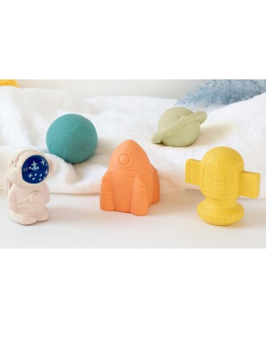 Red de Muñecos de Baño astronauta (5 piezas) +4m Kiokids - Nappy.es