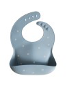 Babero Silicona solid azul 26,5x3,5cm Mushie
