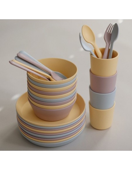 Pack Tenedor y Cuchara color beis 15,5 x 2,5cm Mushie
