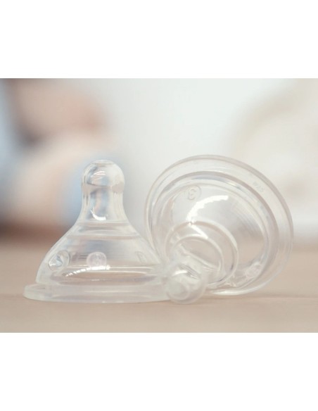 Tetinas de Recambio Flujo Rápido +3M Kiokids 2U Silicona Boca Ancha
