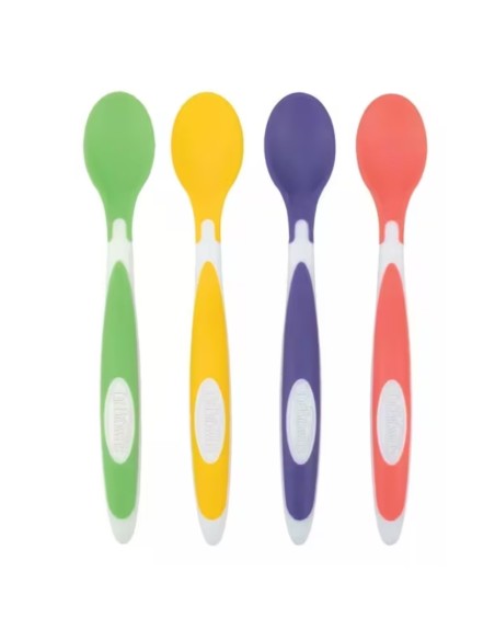 Cucharas bebé Dr. Brown’s Pack 4 Colores Surtidos | Alimentación +6 meses