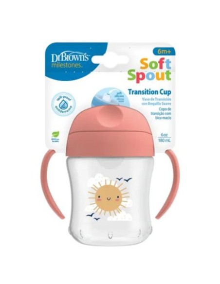 Vasos aprendizaje rosa sol 180ml +6m Dr. Brown’s