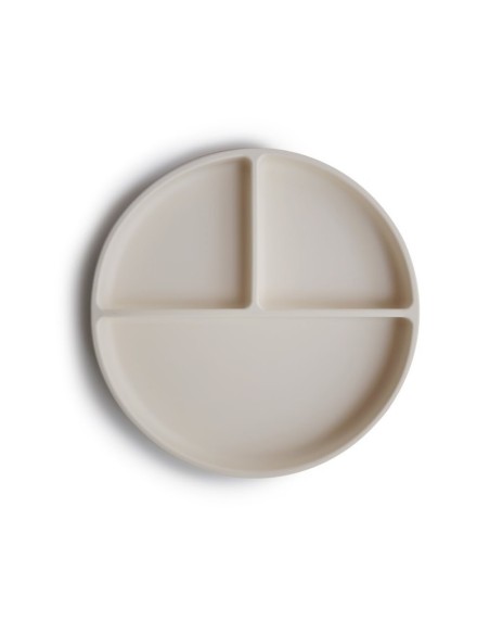 Plato ventosa-compartimentos Solid Ivory Mushie