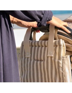 Bolso panera rayas beis 30x34cm koku baby 2