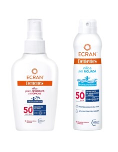 Leche Protectora Solar SPF50 100ml Ecran denenes + Spray protector solar PF50 250ml Ecran 2