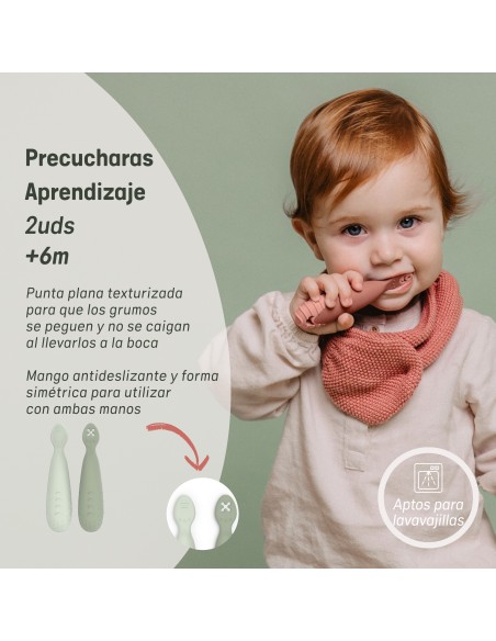 Pack 2 precucharas de silicona +6m verdes Suavinex