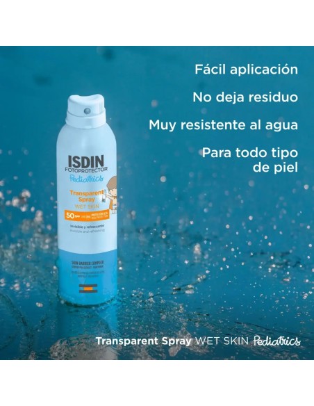 Fotoprotector ISDIN Transparent Spray Wet Skin Pediatrics SPF50