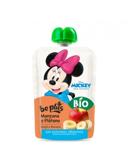Pouch Manzana Plátano BIO Disney 100g Be Plus – Snack Infantil Ecológico