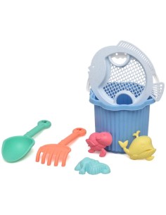 Cubo Playa Azul Kiokids 25x18 cm – Juguete Playa Bebé 2