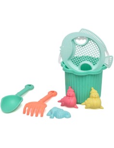 Cubo Playa verde Kiokids 25x18 cm – Juguete Playa Bebé 2