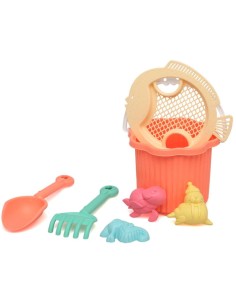 Cubo Playa naranja Kiokids 25x18 cm – Juguete Playa Bebé 2