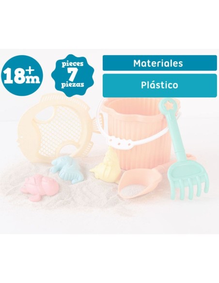 Cubo Playa naranja Kiokids 25x18 cm – Juguete Playa Bebé