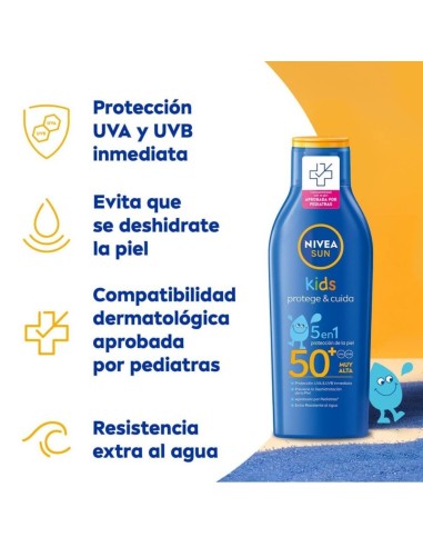 Pack Nivea Sun SPF50+ 200ml + After Sun hidratante 400ml protección y cuidado solar