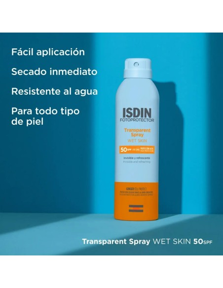 Protector Solar ISDIN Spray Transparente SPF50 250ml – Secado Rápido