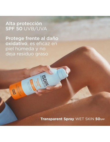 Protector Solar ISDIN Spray Transparente SPF50 250ml – Secado Rápido