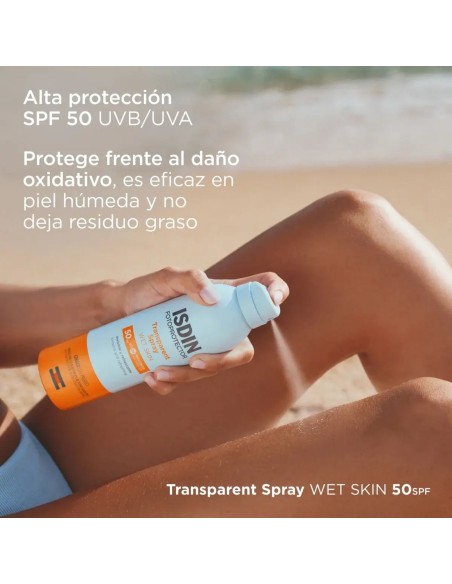 Protector Solar ISDIN Spray Transparente SPF50 250ml – Secado Rápido