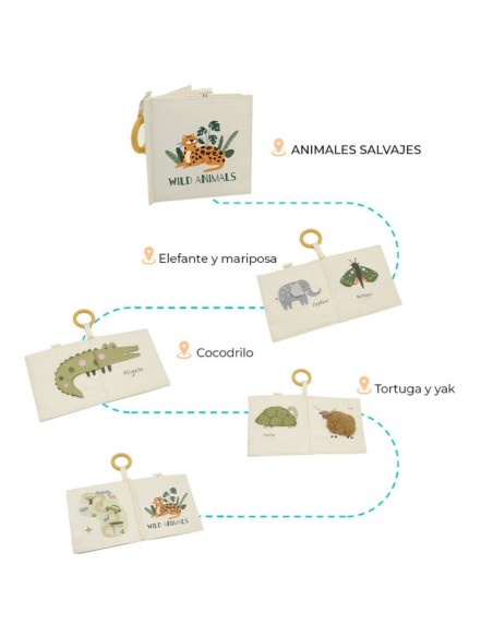 Libro de Tela y Texturas Wild Animals Olmitos +0 Meses