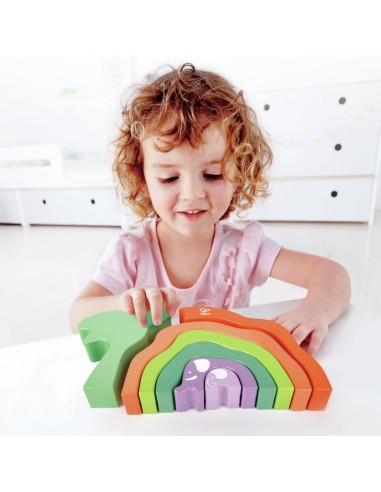 Apilable Safari de Elefantes - Juguete de Madera para Bebés