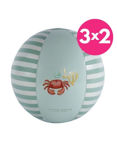 Pelota de playa verde Little Dutch +24m balón infantil 35 cm piscina bebé