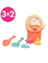 Cubo Playa naranja Kiokids 25x18 cm – Juguete Playa Bebé