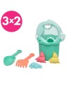 Cubo Playa verde Kiokids 25x18 cm – Juguete Playa Bebé