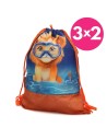Bolsa red playa naranja 38x30cm. Kiokids. Transpirable y ligera