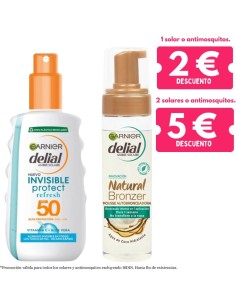 Pack  protector solar SPF 50 + autobronceador Garnier Delial