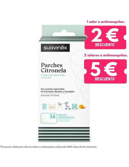Parches Antimosquitos Citronela Suavinex 36 uds – Protección Bebé